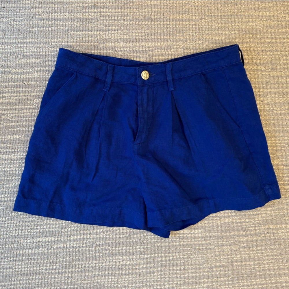 L’Agence Linen Shorts Beautiful Electric Blue size 27
